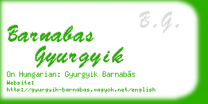barnabas gyurgyik business card